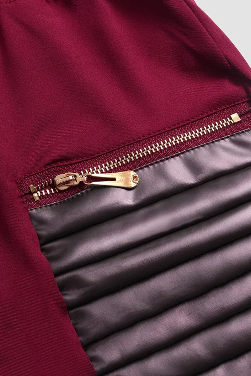 Tekonahkahousut, Joissa on Kontrastireunus Ja Vetoketju