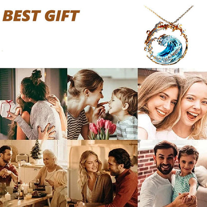 🌊 Elegantti sininen kaulakoru-sormus-korvakorut -setti