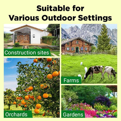 💥 Petojen karkotin – aurinkokäyttöinen hälytysvalo kovalla äänellä