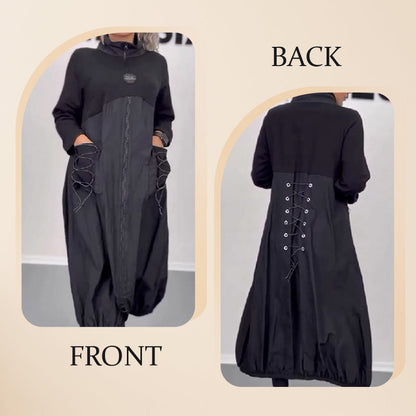 🌟49 % alennusta!：Mockneck pitkähihainen mekko kiristysnauhalla