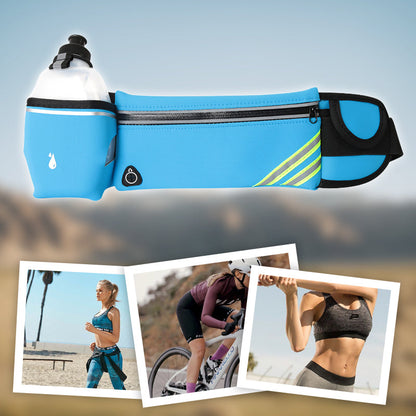 Universaali vedenpitävä tarkoitettu vyölaukku ja juomapullo setti ulkokäyttöön