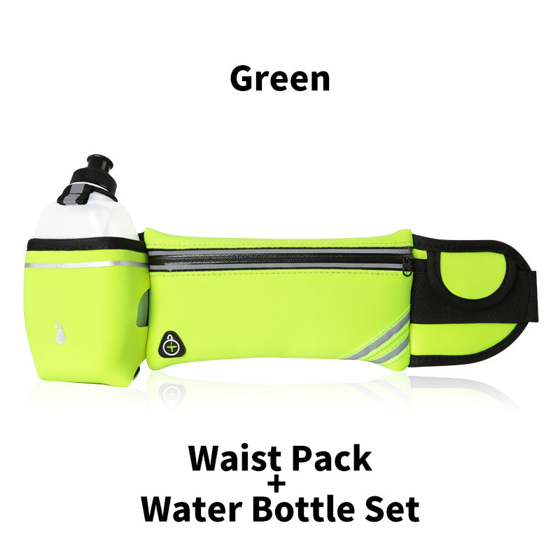 Universaali vedenpitävä tarkoitettu vyölaukku ja juomapullo setti ulkokäyttöön