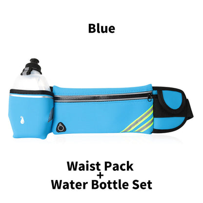 Universaali vedenpitävä tarkoitettu vyölaukku ja juomapullo setti ulkokäyttöön
