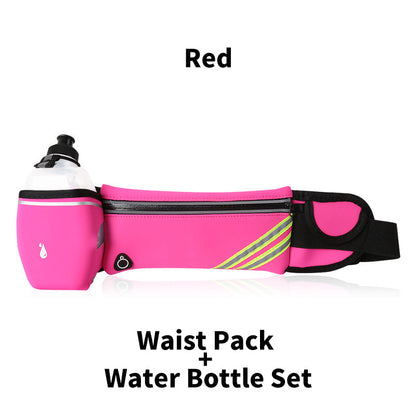 Universaali vedenpitävä tarkoitettu vyölaukku ja juomapullo setti ulkokäyttöön