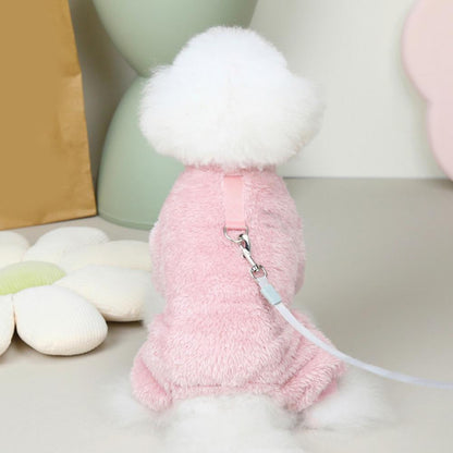 Stretch lemmikkieläinten fleece-onesie kiristysnyörillä