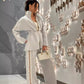 ❄️Winter-Specials❄️Women's Elegant Sequin-Trimmed Top and Wide-Leg Pants (2-piece set)