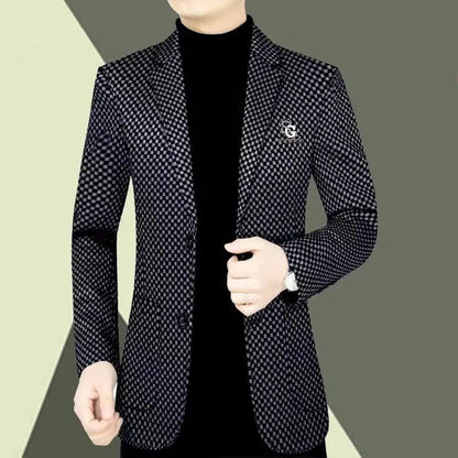 Miesten slim-fit rento puku takki