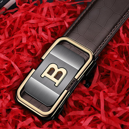 Miesten krokokuvioinen automaattinen solkivyö