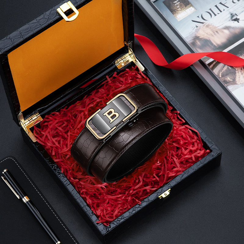 Miesten krokokuvioinen automaattinen solkivyö