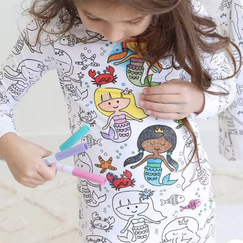 DIY Sarjakuvamaalattavat Pyjamat Lapsille