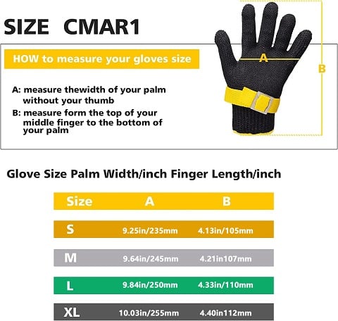 Ruokaluokan ruostumaton teräsverkko käsine