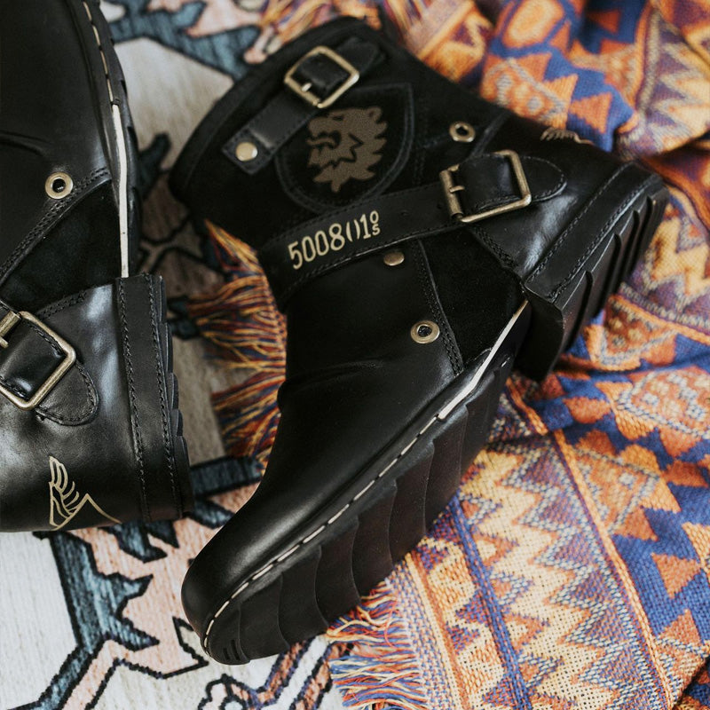 🔥🖤Black Friday -tarjous: 50 % ALENNUS🔥 Miesten Western Cowboy -tyyliset Nahkasaappaat
