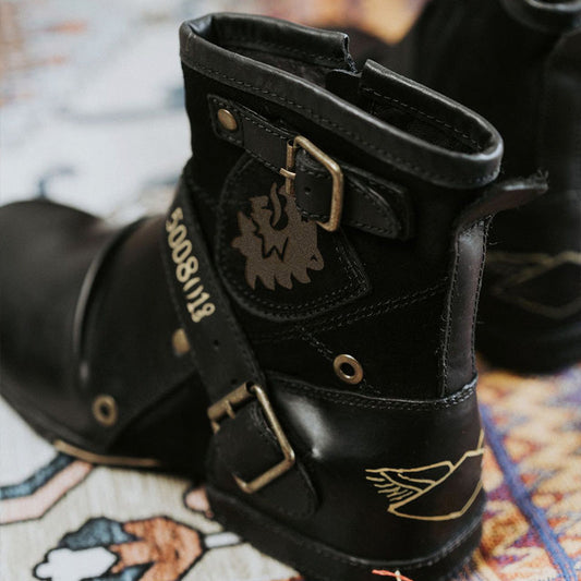 🔥🖤Black Friday -tarjous: 50 % ALENNUS🔥 Miesten Western Cowboy -tyyliset Nahkasaappaat