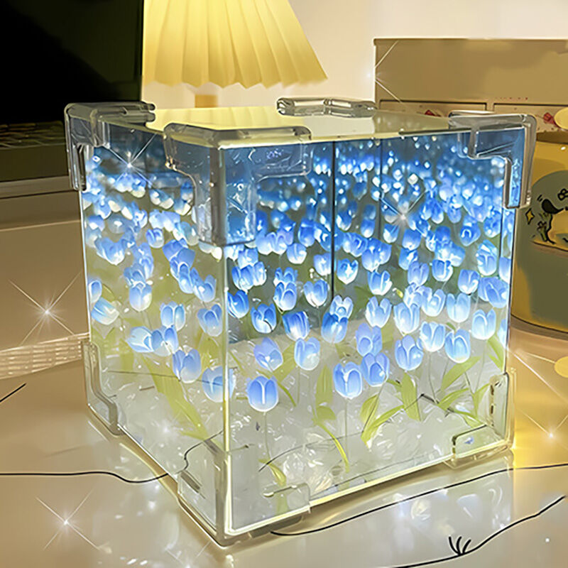 🎁Magic Cube DIY Tulip Mirror Light (lohkon muoto)