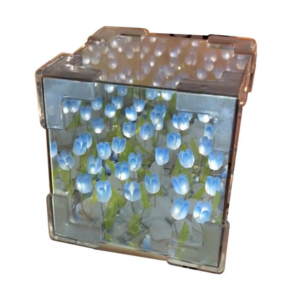🎁Magic Cube DIY Tulip Mirror Light (lohkon muoto)