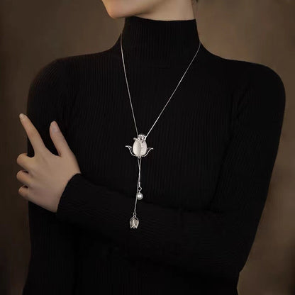 🌷Kristallinen tulpaanikukkakaulaketju💎