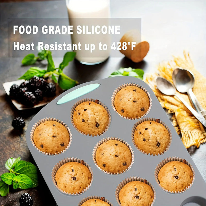 🍩Silikoni kakkumuotit asetettu helppoon leivontaan