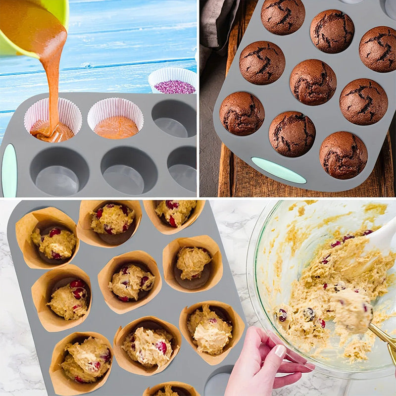 🍩Silikoni kakkumuotit asetettu helppoon leivontaan