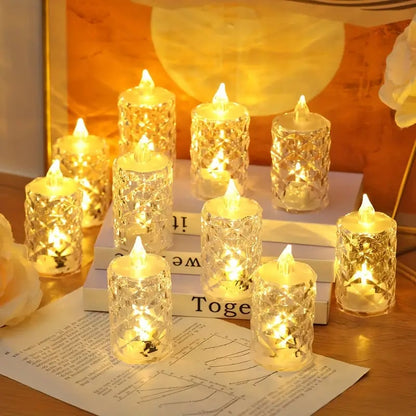 🕯️Kristallin Liekitön Kynttilävalo