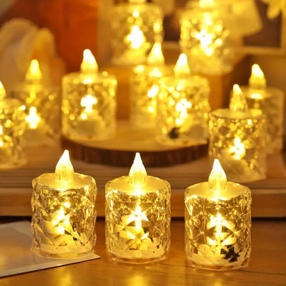 🕯️Kristallin Liekitön Kynttilävalo