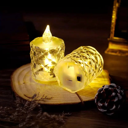 🕯️Kristallin Liekitön Kynttilävalo