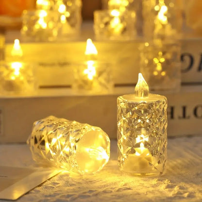 🕯️Kristallin Liekitön Kynttilävalo
