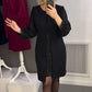 Jopa 40 % alennusta!!❣️Rhinestone Decor Musta Midi Mekko