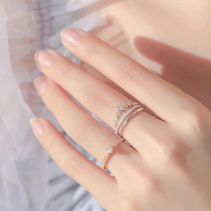 💍Elegantti kruunu zirkonia sormukset