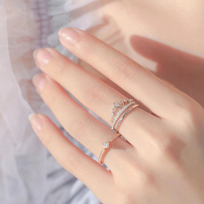 💍Elegantti kruunu zirkonia sormukset