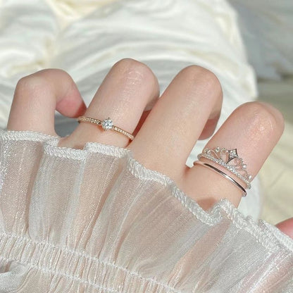 💍Elegantti kruunu zirkonia sormukset