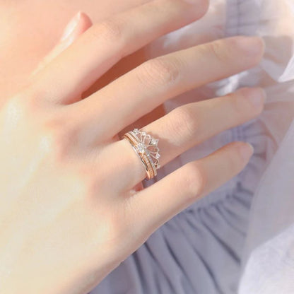 💍Elegantti kruunu zirkonia sormukset