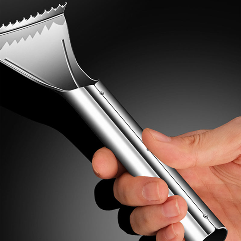 Terävä ruostumattomasta teräksestä valmistettu kalan suomustaja