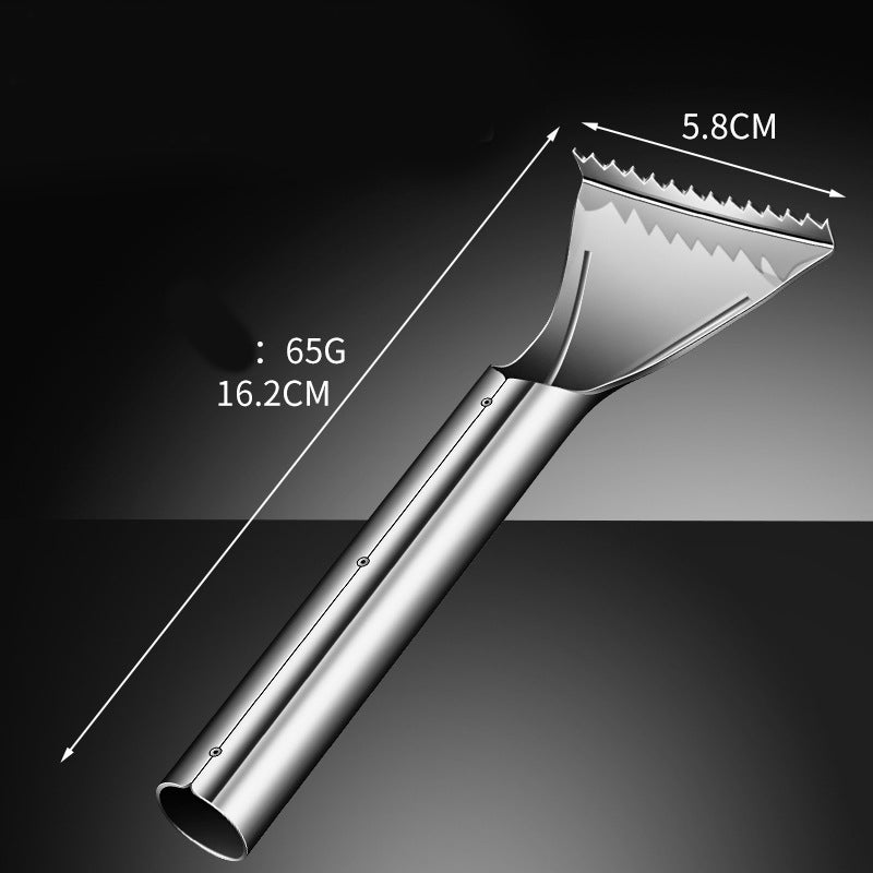 Terävä ruostumattomasta teräksestä valmistettu kalan suomustaja