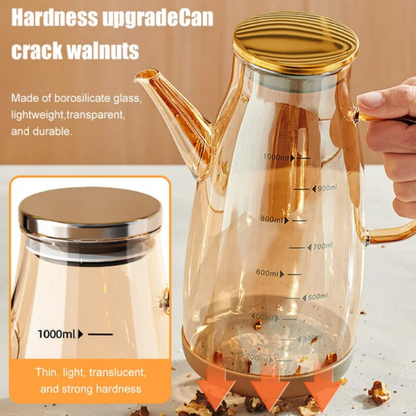 Öljyn annostelupullo, jossa on tippumaton nokka