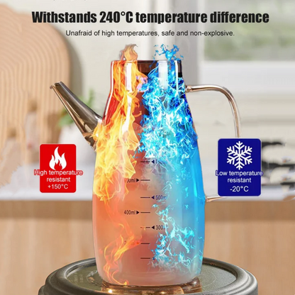 Öljyn annostelupullo, jossa on tippumaton nokka