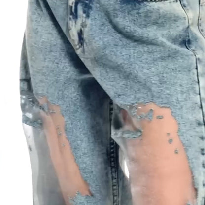 🌸 Kevätspecialit 🌸 Naisten vintage-verkko patchwork painetut farkut