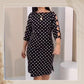 Naisten Polka Dot Cutout hihan polvipituinen mekko