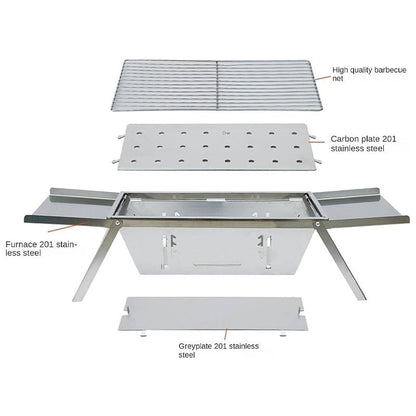 🔥Ruostumaton teräksinen taitettava ulkogrilli