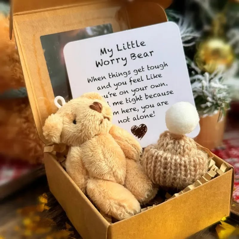 💖 Lääke nukke - lahja 🎁 Käsintehty mini pehmo karhu laatikossa