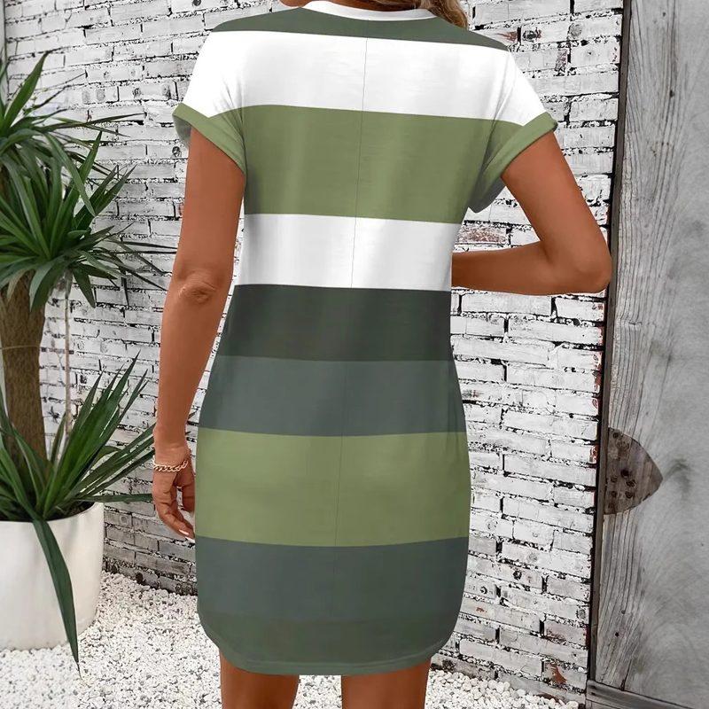 Naisten rento mekko pyöreällä pääntiellä