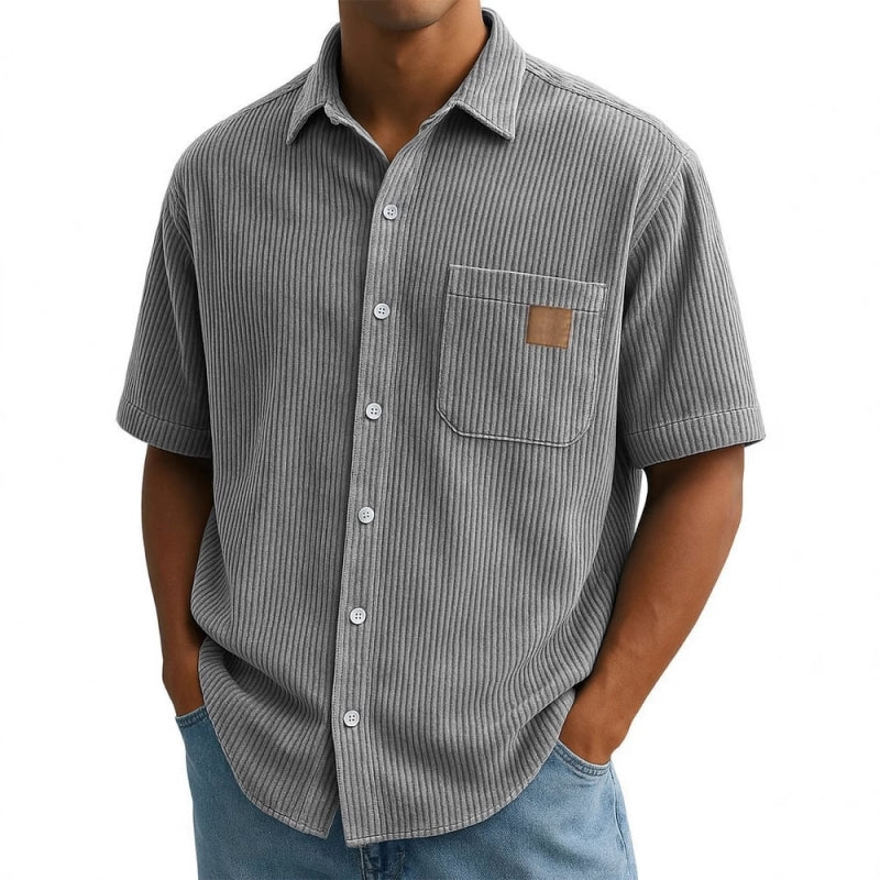 Miesten Vintage-tyyliset Lyhythihaiset Napilliset Paidat