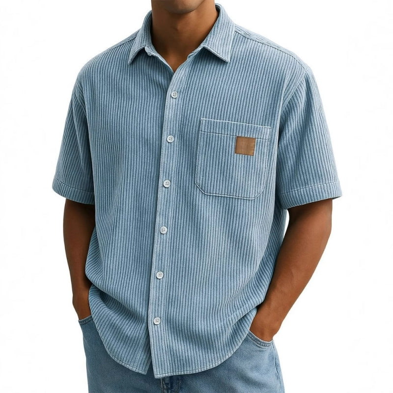 Miesten Vintage-tyyliset Lyhythihaiset Napilliset Paidat