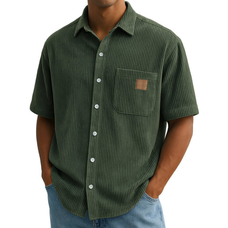 Miesten Vintage-tyyliset Lyhythihaiset Napilliset Paidat