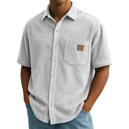 Miesten Vintage-tyyliset Lyhythihaiset Napilliset Paidat