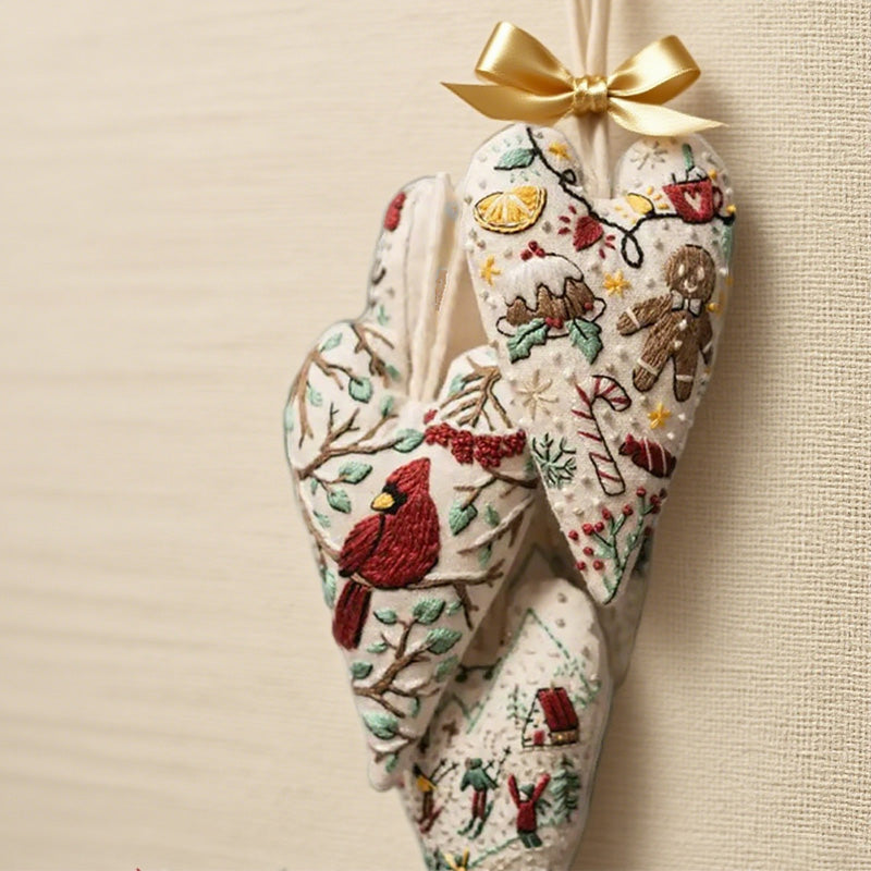 Sydämenmuotoinen käsin kirjottu joulusetti