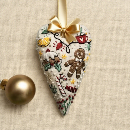 Sydämenmuotoinen käsin kirjottu joulusetti