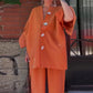 Women's Relaxed Fit Top & Wide Leg Pants Set