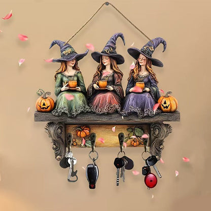 Lumoava Halloween-noitien seinäkoriste koukuilla