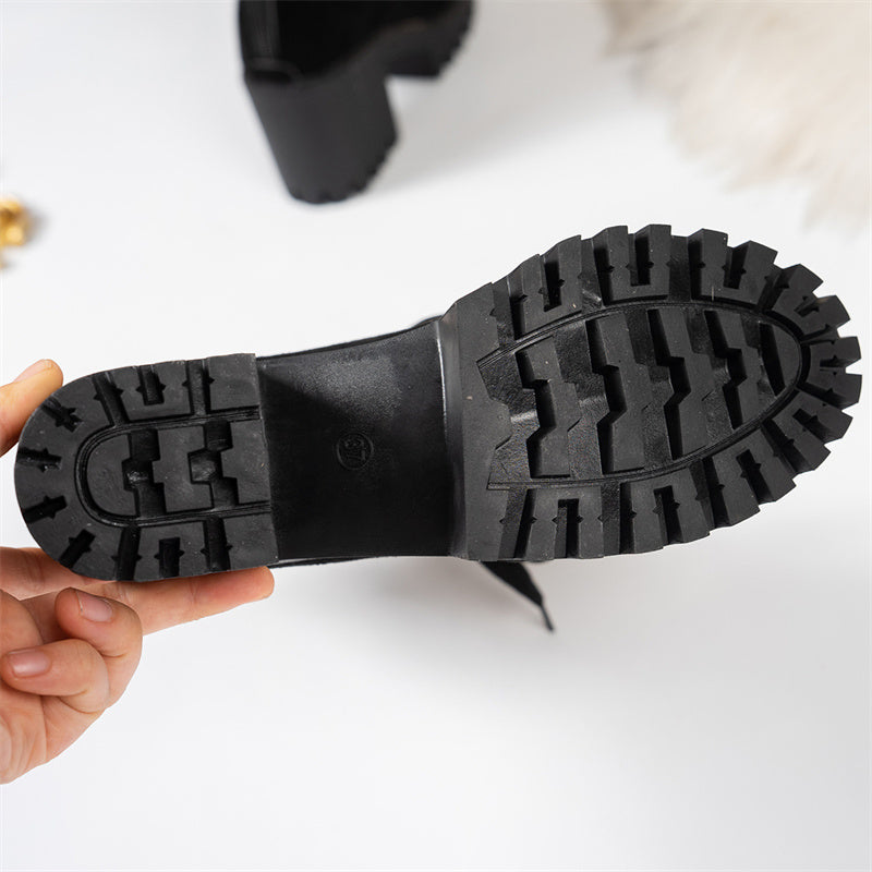 ❄️ VIIMEINEN PÄIVÄ – 50 % ALENNUS 💖 Naisten nilkkurit, joissa nauhakoriste ja paksu korko
