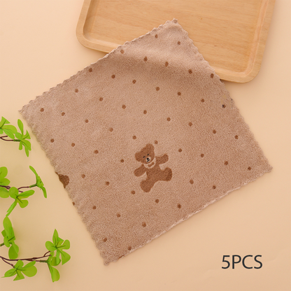 5 kpl korallinvärisiä flanellipyyhkeitä kotikäyttöön